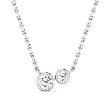 Duet Bezel Diamond Necklace