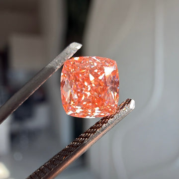 Orangish Pink Cushion Diamond