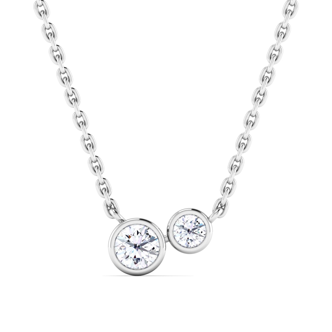 Duet Bezel Diamond Necklace