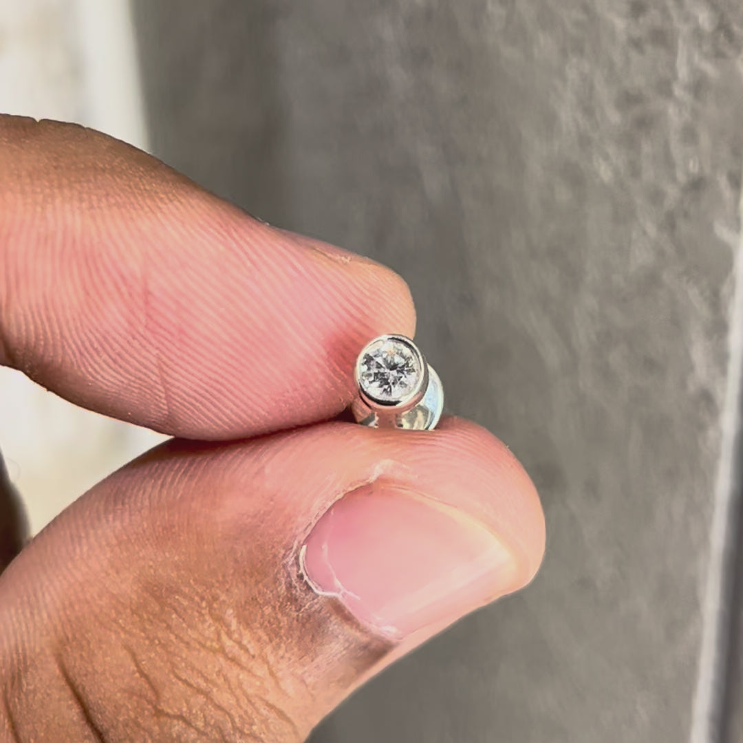 Round Bezel Studs
