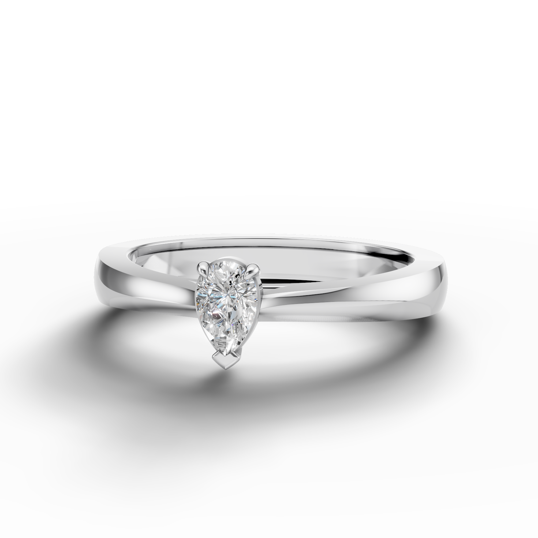 Pear Solitaire Ring