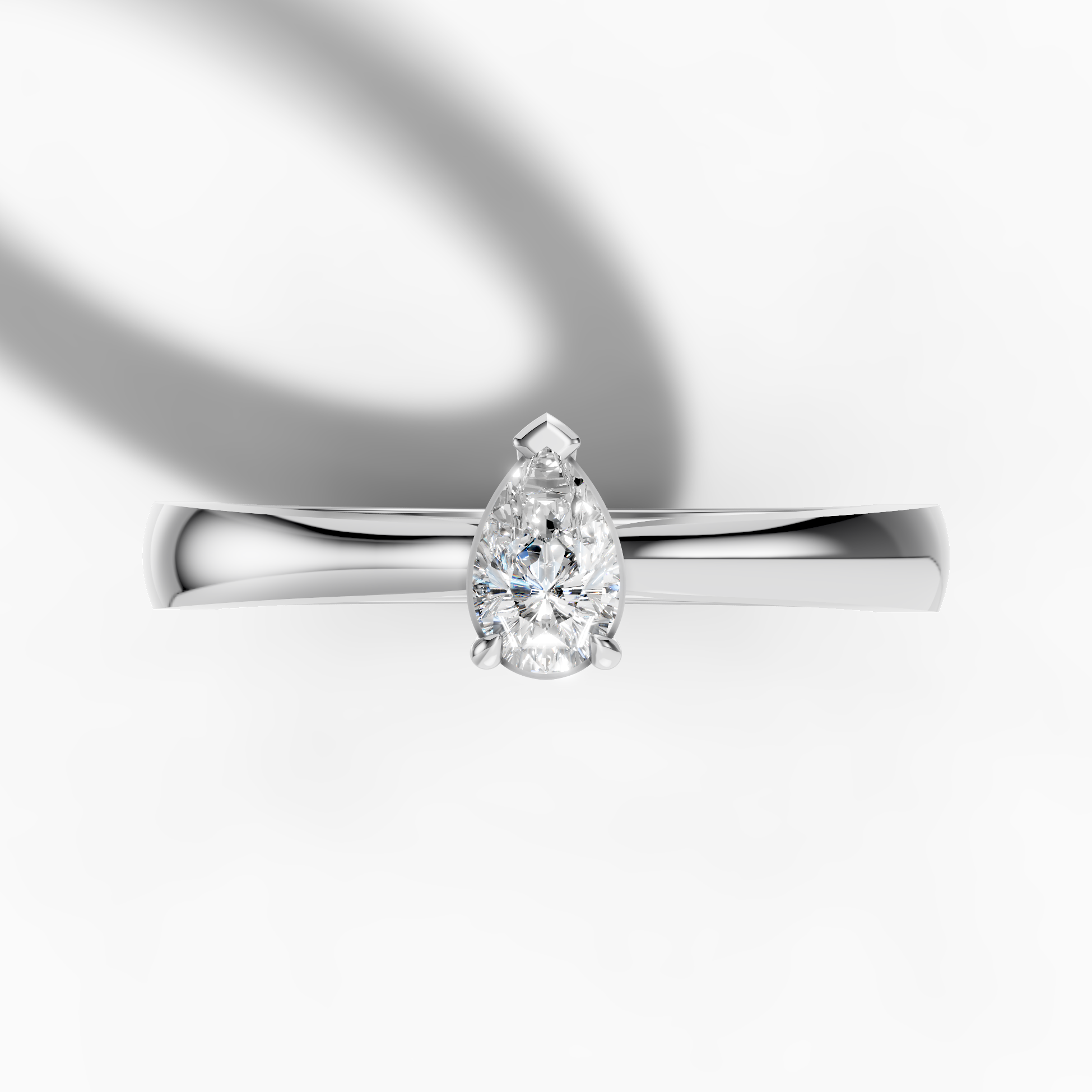 Pear Solitaire Ring