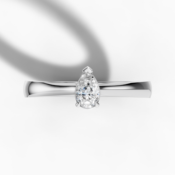 Pear Solitaire Ring