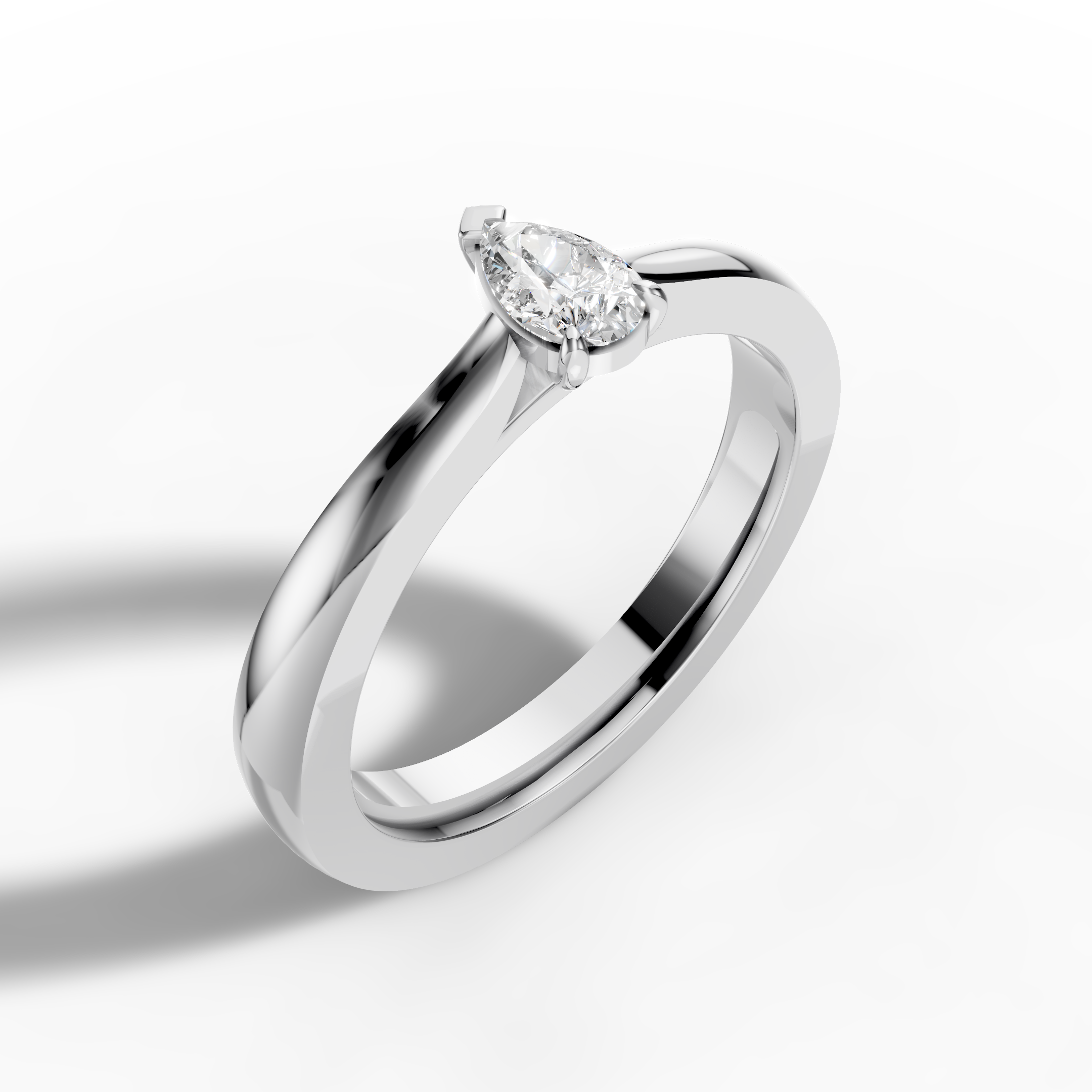 Pear Solitaire Ring