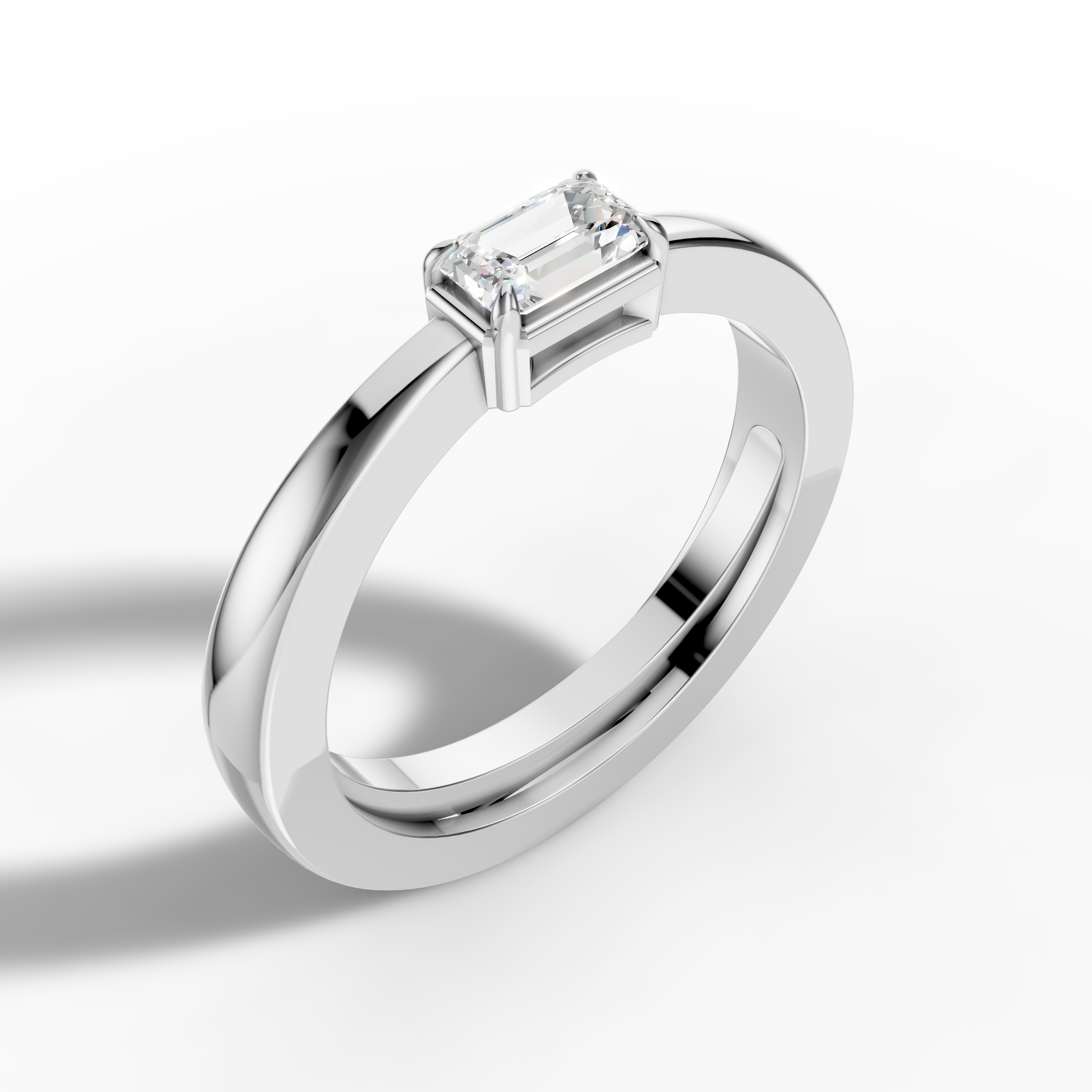 East-West Emerald Ring