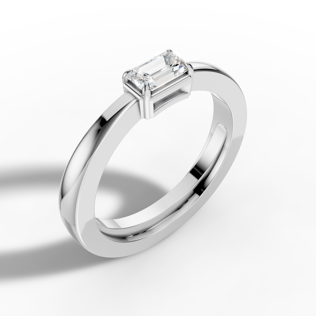 East-West Emerald Ring