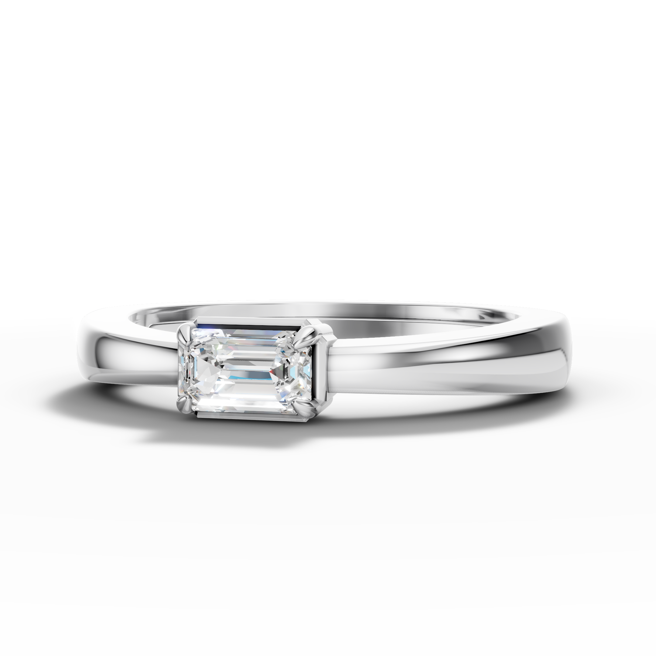 East-West Emerald Ring