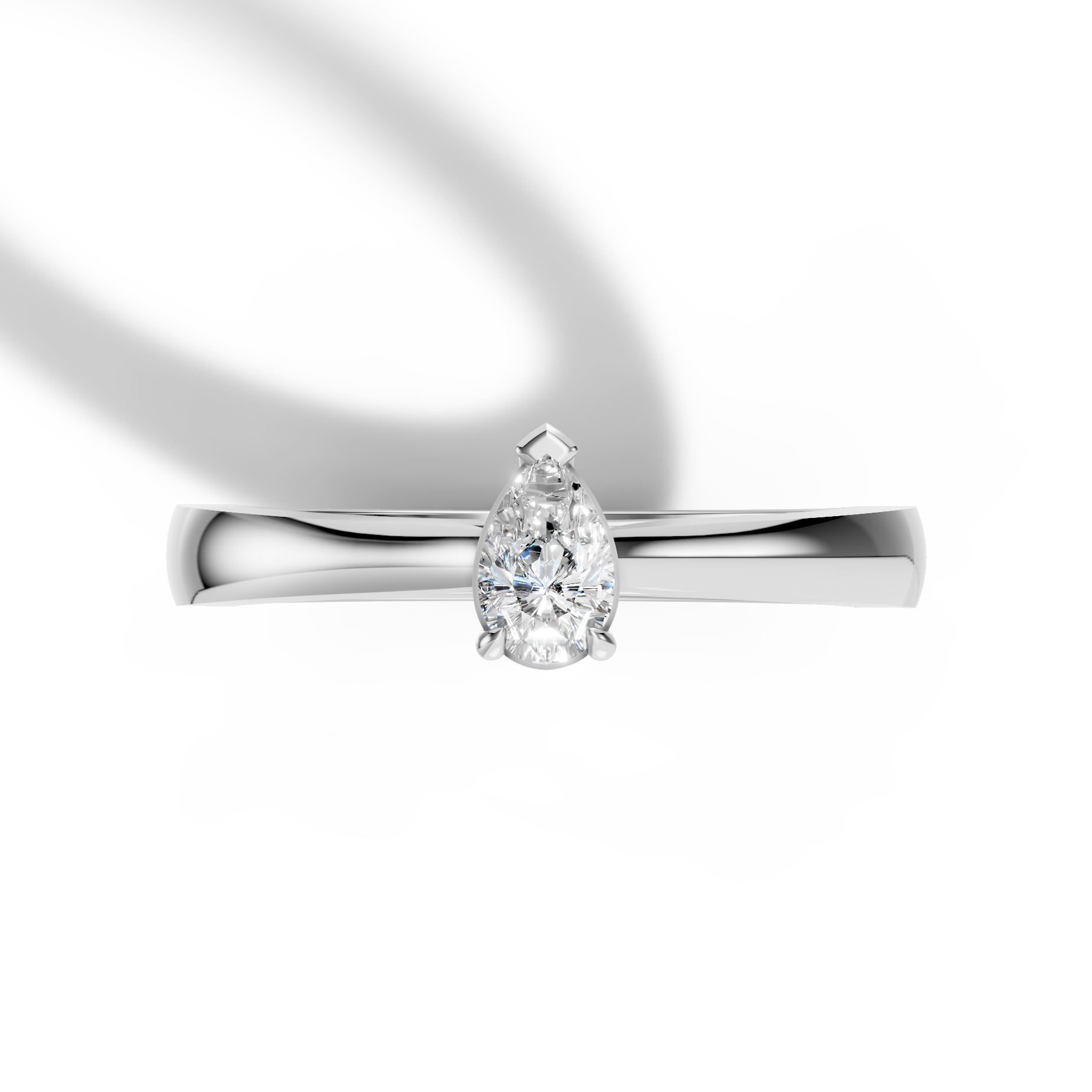 Pear Solitaire Ring