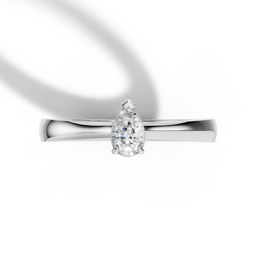 Pear Solitaire Ring