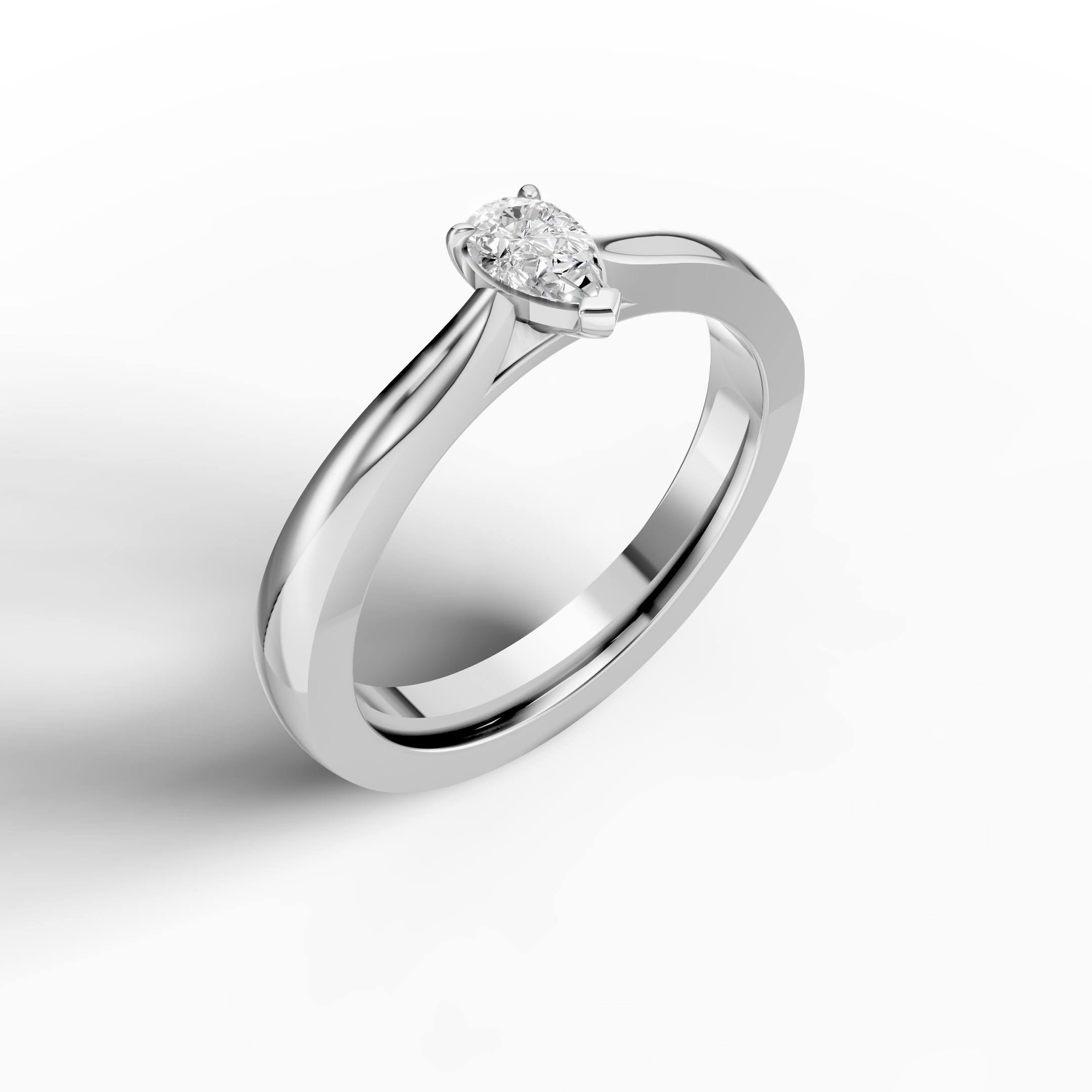 Pear Solitaire Ring
