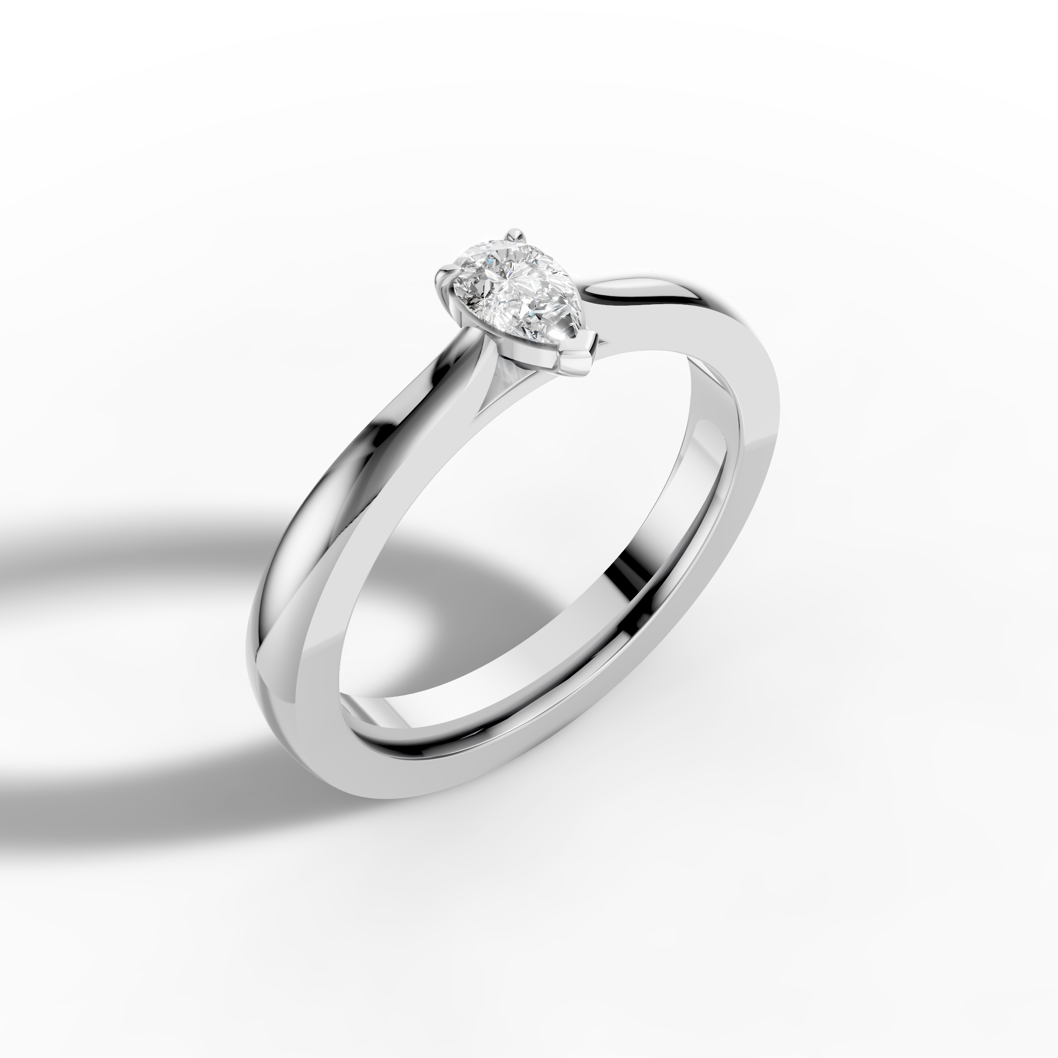 Pear Solitaire Ring